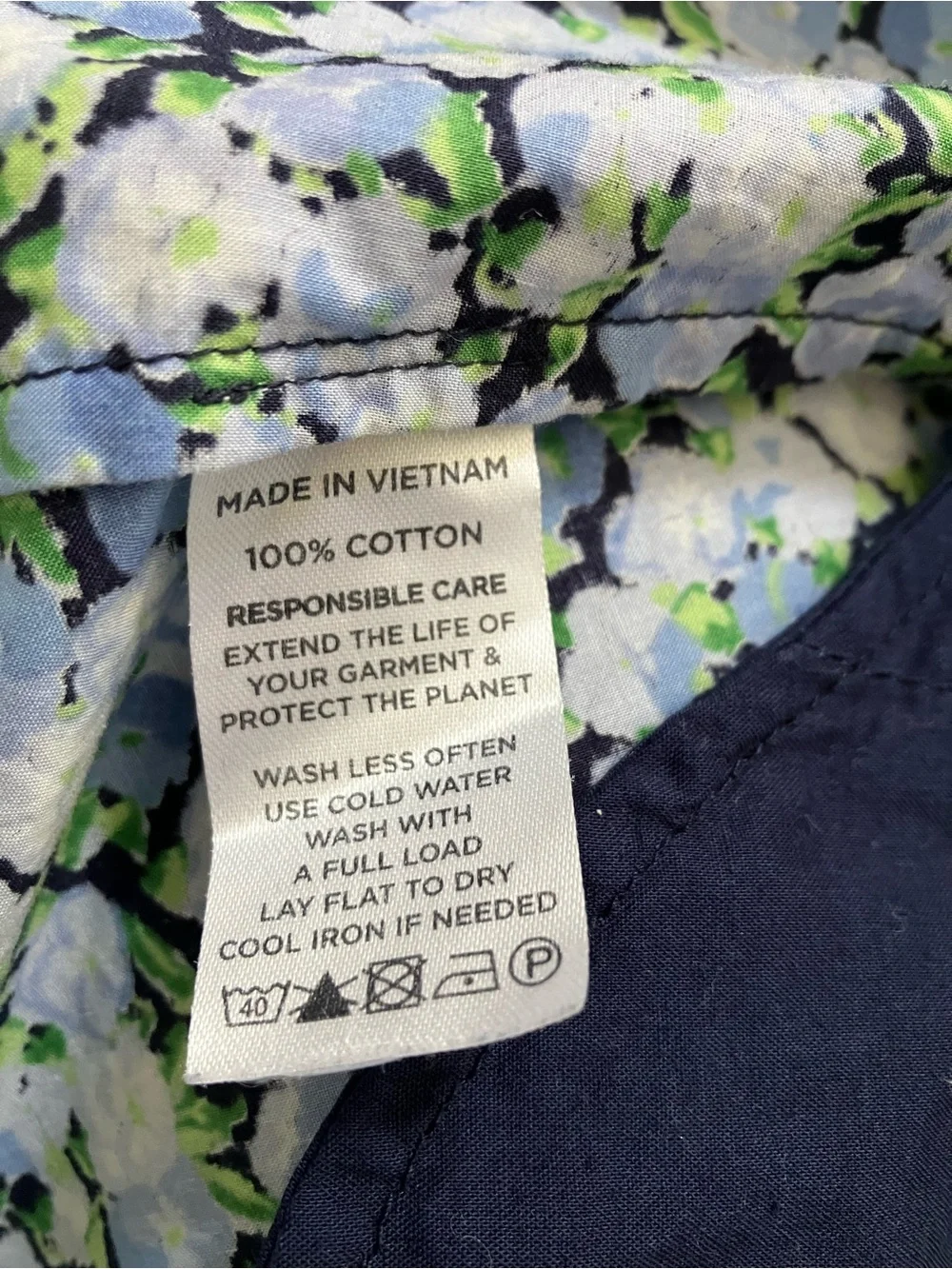 Hill House Home Norah Dress Mini Long Sleeve Floral Blue Pansy Print Large - Picture 13 of 13